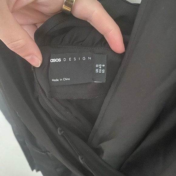 ASOS Design Satin Bias Cut Drape Mini Dress - Picture 5 of 5